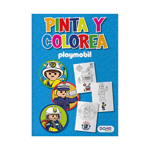Dohe Libro de Colorear Playmobil Police - Cubierta de Cartulina de 350gr - Interior de 30 Hojas en Papel de 120gr - Ideal para Lapices de Colores y Pi
