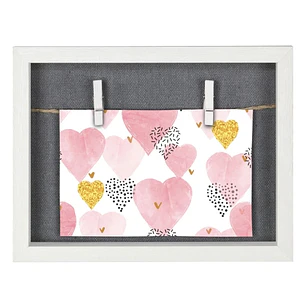 Hama Muro Marco de Fotos con Cordon - Madera MDF - 21.5x16.5x3.2cm - Color Blanco