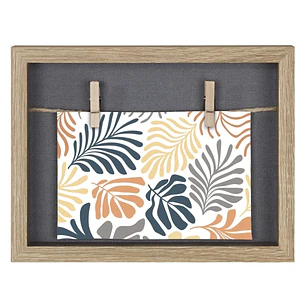 Hama Muro Marco de Fotos con Cordon - Madera MDF - 21.5x16.5x3.2cm - Color Marron