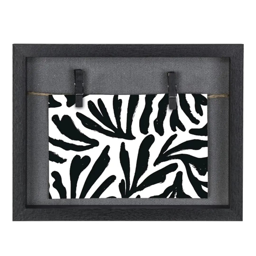 Hama Muro Marco de Fotos con Cordon - Madera MDF - 21.5x16.5x3.2cm - Color Negro 1