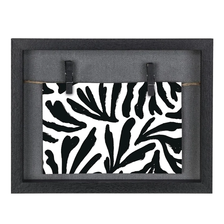 Hama Muro Marco de Fotos con Cordon - Madera MDF - 21.5x16.5x3.2cm - Color Negro 1