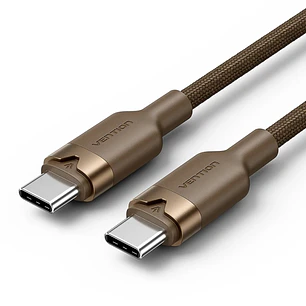 Vention Cable USB-C - Potencia hasta 60W - Longitud 2m - Carcasa de Aluminio - Velocidad hasta 480Mbps - Recubrimiento de Nailon Trenzado - Color Dora