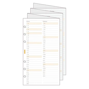 Finocam C996 Planificador de Recambio para Agendas Classic - Anual 2026 - Desplegable - Formato 609 - 94x1x171mm - Color Blanco