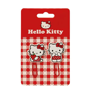 Safta Hello Kitty Pack de 2 Clips - Presentado en Blister - Color Rojo y Blanco