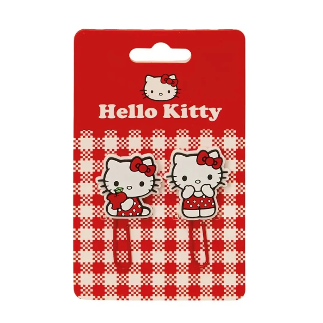 Safta Hello Kitty Pack de 2 Clips - Presentado en Blister - Color Rojo y Blanco 1