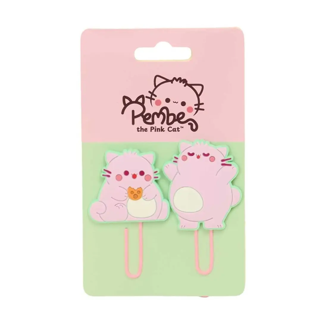 Safta Pembe The Pink Cat Pack de 2 Clips - 75x125mm - Color Rosa 1