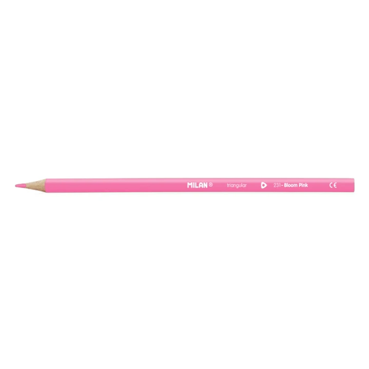 Milan Unicolor Lapices de Color Rosa - Triangular - Color Rosa 1
