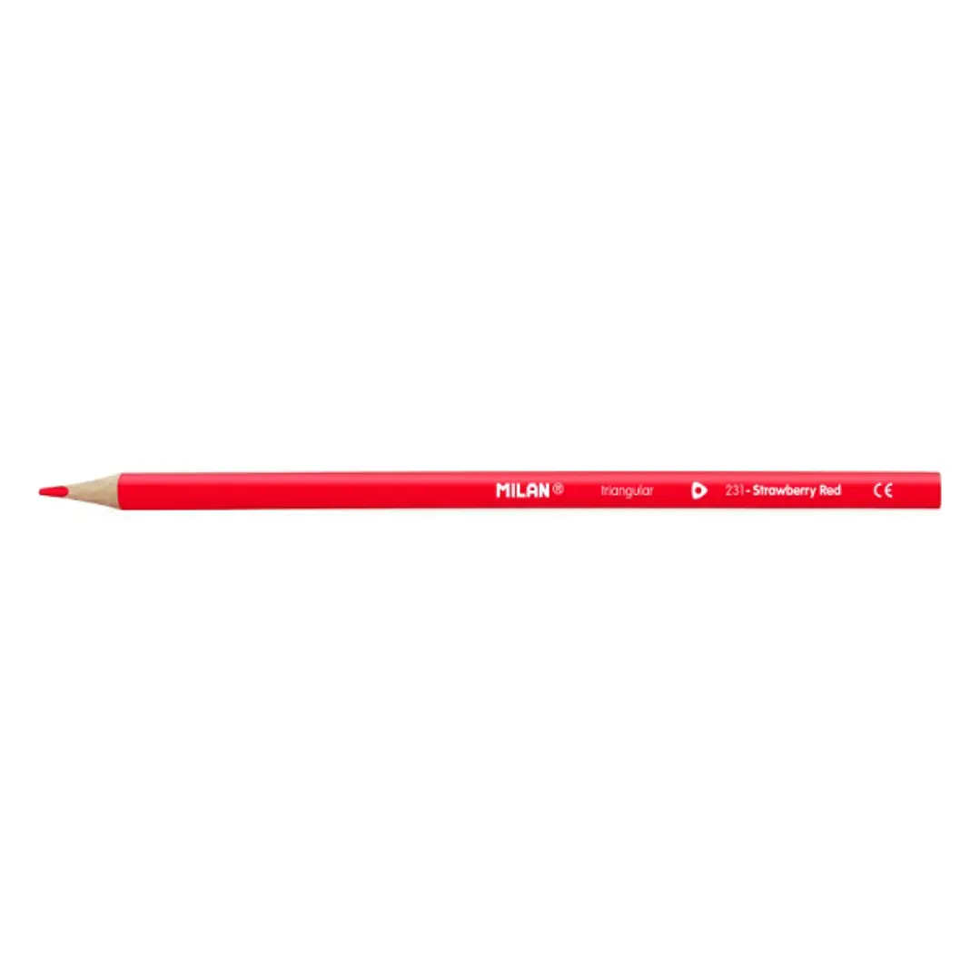 Milan Unicolor Lapices de Color Rojo - Triangular - Color Rojo 1