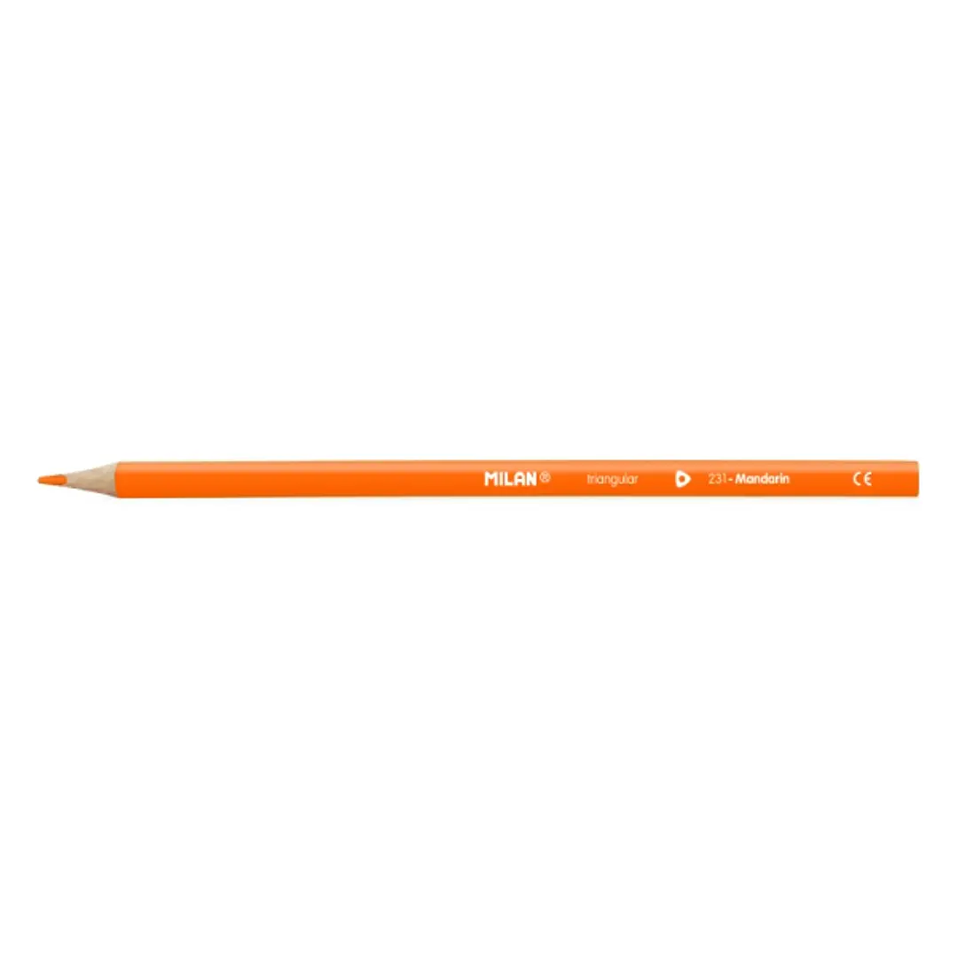 Milan Unicolor Lapices de Color Naranja - Triangular - Color Naranja 1