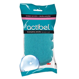 Actibel Tonic Esponja Corporal de Doble Accion - 1 Lado Suave - 1 Lado Exfoliante - Ergonomica - Color Azul