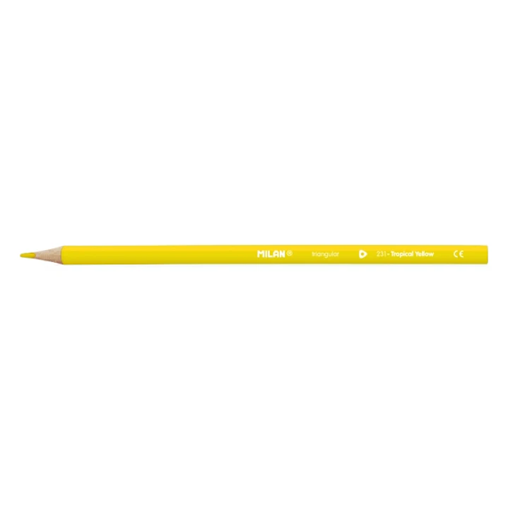 Milan Unicolor Lapices de Color Amarillo - Triangular - Color Amarillo 1