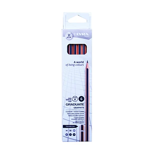 Lyra Graduate Technical Pack de 6 Lapices de Grafito - Graduaciones Surtidas - Color Negro