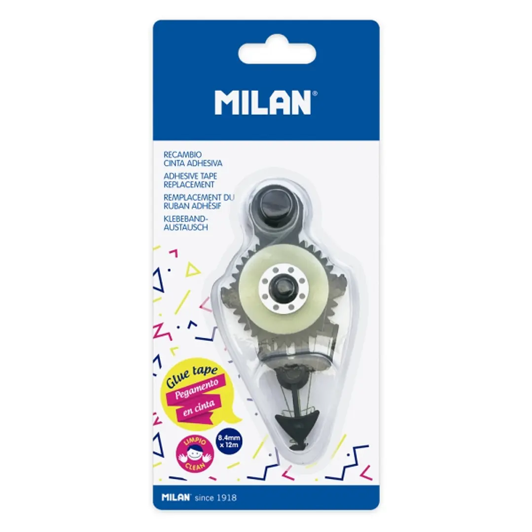Milan Acid Recambio de Pegamento en Cinta - Multiusos - Multisuperficies - 8.4mm x 12m - Color Transparente 1