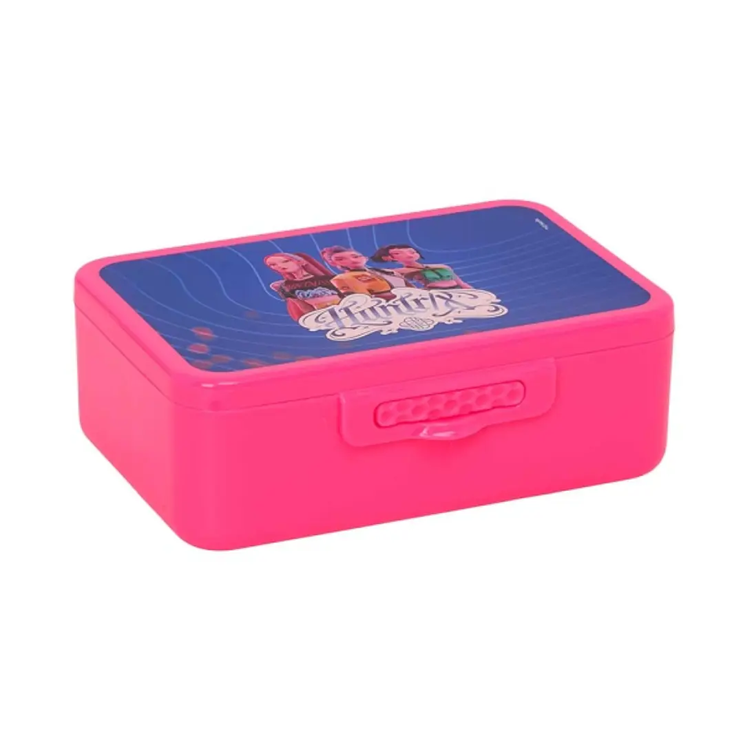 Safta K-Pop Demon Hunters Fiambrera - Capacidad de 850ml - 3 Compartimentos Internos - Apertura Frontal - 17.4x5.8x11.4cm - Color Rosa 1