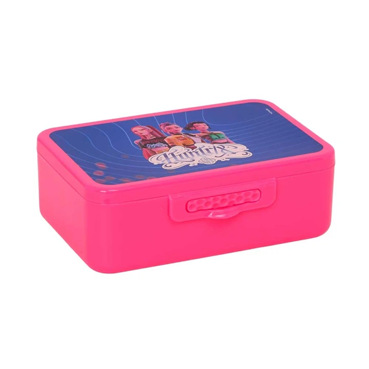 Safta K-Pop Demon Hunters Fiambrera - Capacidad de 850ml - 3 Compartimentos Internos - Apertura Frontal - 17.4x5.8x11.4cm - Color Rosa 1