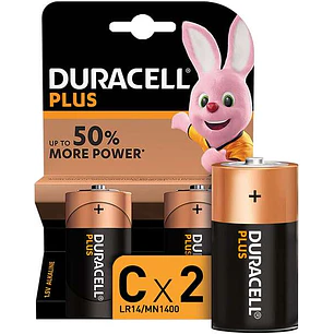 Duracell Pilas Alcalinas C Plus LR14 1.5V - 2 Unidades