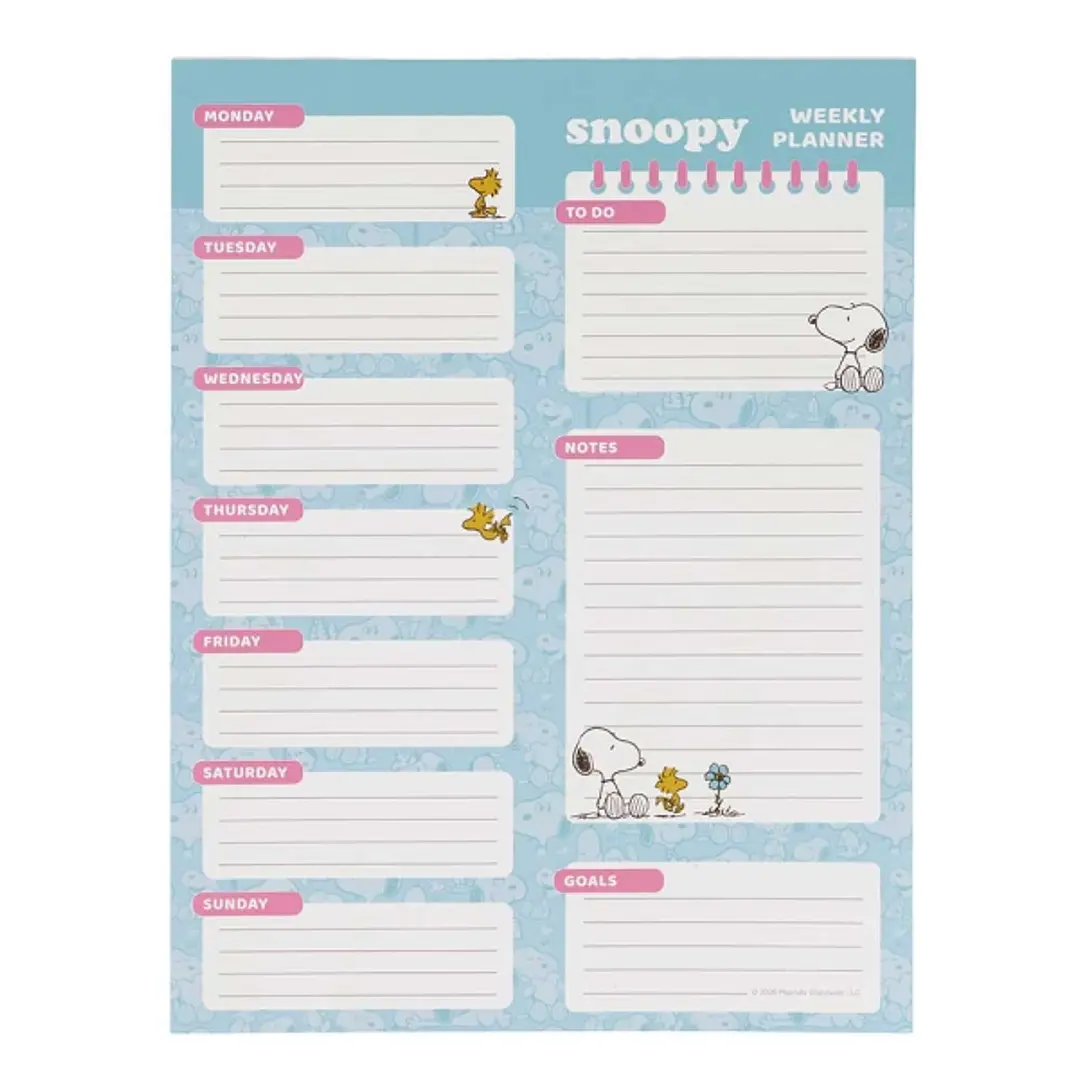 Safta Snoopy Planificador Semanal - 50 Paginas - 100 g/m2 - 19x25.5cm - Colores Surtidos 1
