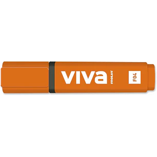 Molin Viva Marcador Fluorescente - Trazo entre 1 y 5mm - Tinta con Base de Agua - Color Naranja