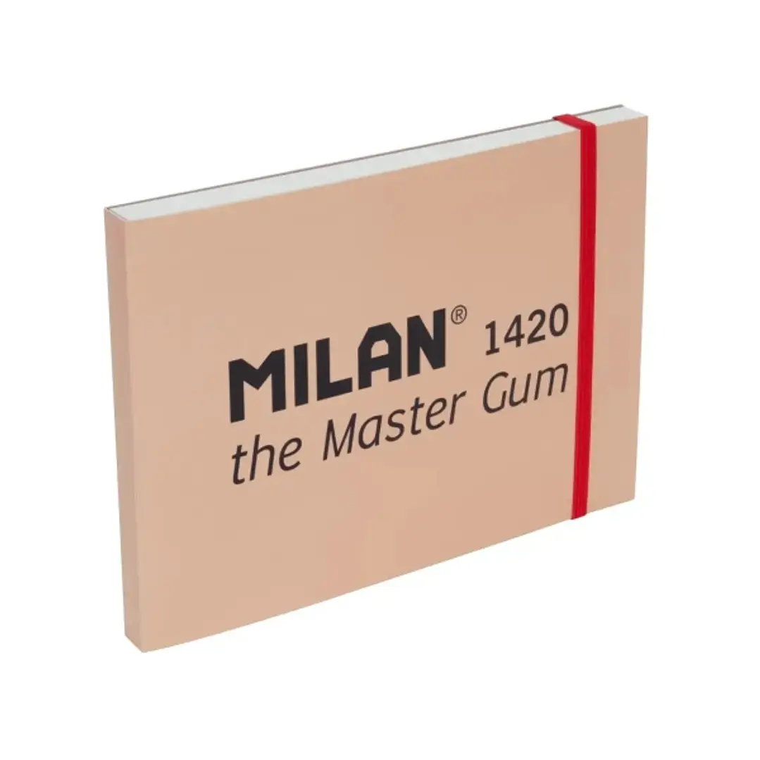 Milan 1420 The Master Gum Bloc de 30 Hojas para Acuarela - Tamaño A5 - Grano Fino de 300g/m² - Cierre con Goma Elastica - Tapa Blanda y Cubierta Trase 1