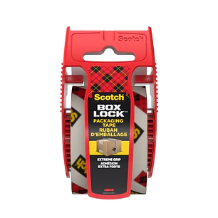 Scotch 195-EF Box Lock Precinto de Embalaje - 48mm x 20.3m - Incluye Dispensador - Color Transparente