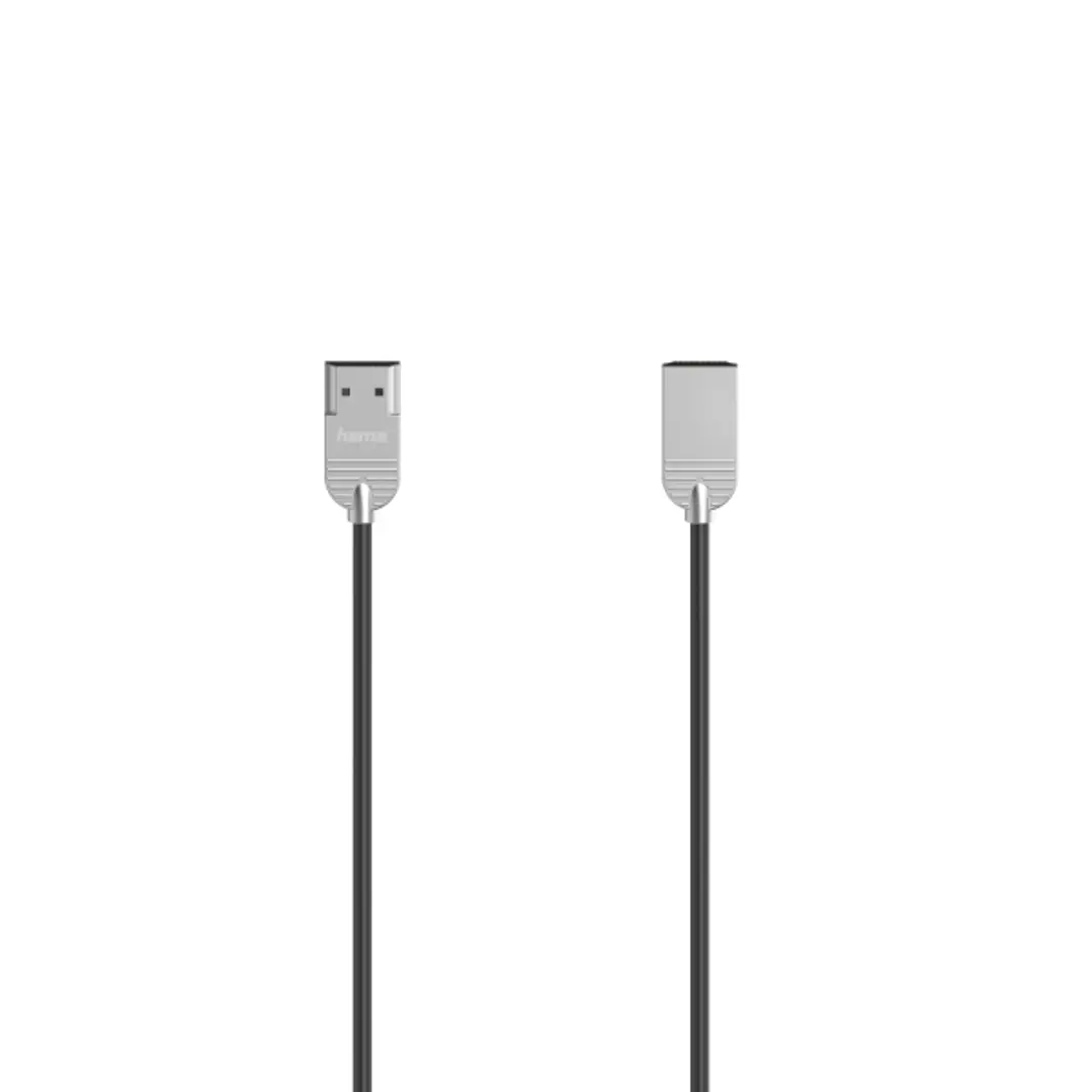 Hama Ultra Slim Cable HDMI Macho - Longitud 1m - Soporta ARC y 3D - Velocidad hasta 18Gbps - Color Negro y Plata 1