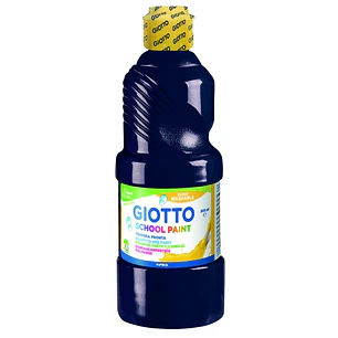 Giotto School Paint Tempera - 500ml - Lista para el Uso - Super Lavable - Botella Bio Pet - Color Negro