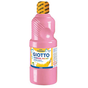Giotto School Paint Tempera - 500ml - Lista para el Uso - Super Lavable - Botella Bio Pet - Color Rosa Claro
