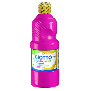 Giotto School Paint Tempera - 500ml - Lista para el Uso - Super Lavable - Botella Bio Pet - Color Magenta