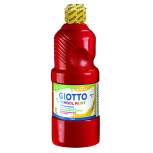 Giotto School Paint Tempera - 500ml - Lista para el Uso - Super Lavable - Botella Bio Pet - Color Rojo Bermellon