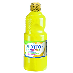 Giotto School Paint Tempera - 500ml - Lista para el Uso - Super Lavable - Botella Bio Pet - Color Amarillo Primario