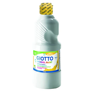 Giotto School Paint Tempera - 500ml - Lista para el Uso - Super Lavable - Botella Bio Pet - Color Blanco