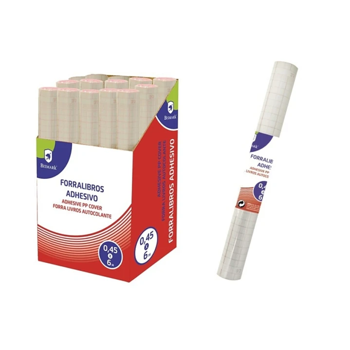 Bismark Rollo de Polipropileno 6x0.45m - Autoadhesivo - Cuadricula de Precision - Transparente 1