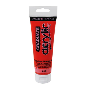 Daler Rowney Graduate Pintura Acrilica - Tubo de Plastico - 120ml - Color Naranja de Cadmio