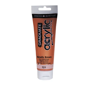 Daler Rowney Graduate Pintura Acrilica - Tubo de Plastico - 120ml - Color Marron Metalico