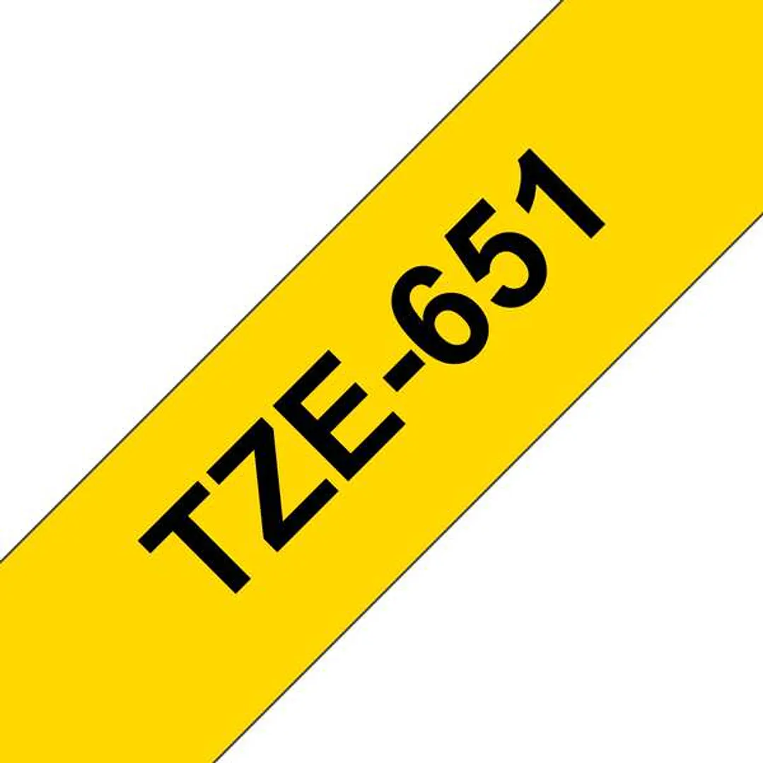 Brother TZe651 Cinta Laminada Generica de Etiquetas - Texto negro sobre fondo amarillo - Ancho 24mm x 8 metros 1