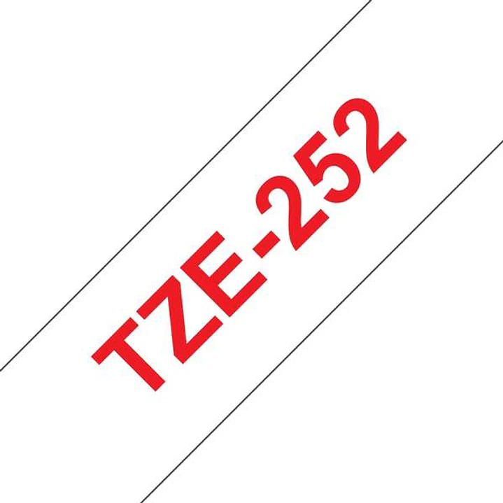 Brother TZe252 Cinta Laminada Generica de Etiquetas - Texto rojo sobre fondo blanco - Ancho 24mm x 8 metros 1