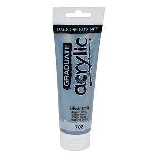 Daler Rowney Graduate Pintura Acrilica - Tubo de Plastico - 120ml - Color Imitacion Plata