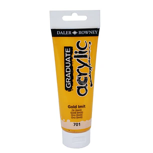 Daler Rowney Graduate Pintura Acrilica - Tubo de Plastico - 120ml - Color Imitacion Oro