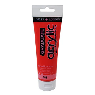 Daler Rowney Graduate Pintura Acrilica - Tubo de Plastico - 120ml - Color Bermellon