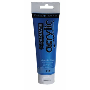 Daler Rowney Graduate Pintura Acrilica - Tubo de Plastico - 120ml - Color Azul Metalico