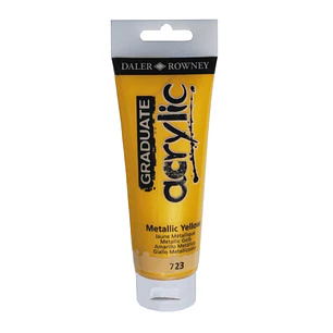 Daler Rowney Graduate Pintura Acrilica - Tubo de Plastico - 120ml - Color Amarillo Metalico