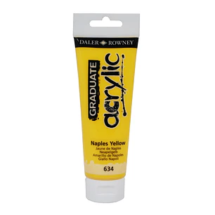 Daler Rowney Graduate Pintura Acrilica - Tubo de Plastico - 120ml - Color Amarillo de Napoles