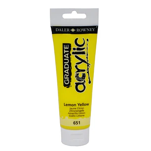 Daler Rowney Graduate Pintura Acrilica - Tubo de Plastico - 120ml - Color Amarillo Limon