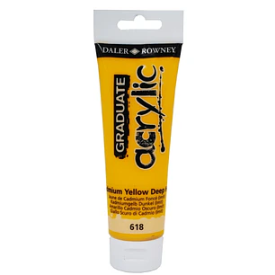 Daler Rowney Graduate Pintura Acrilica - Tubo de Plastico - 120ml - Color Amarillo de Cadmio Profundo