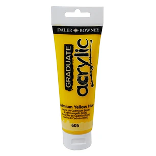 Daler Rowney Graduate Pintura Acrilica - Tubo de Plastico - 120ml - Color Amarillo de Cadmio