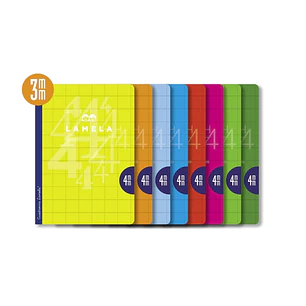 Lamela Pack de 10 Libretas Grapadas con 50 Hojas de 90g/m2 con Margen - Formato A4 - Pauta Cuadrovia de 3mm - Cubierta de Cartoncillo Plastificado - P
