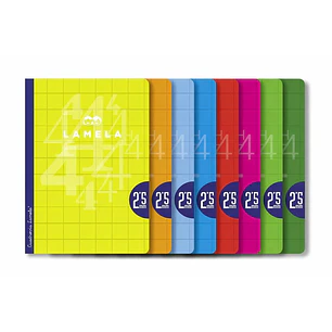 Lamela Pack de 10 Libretas Grapadas con 50 Hojas de 90g/m2 con Margen - Formato A4 - Pauta Cuadrovia de 2.5mm - Cubierta de Cartoncillo Plastificado -
