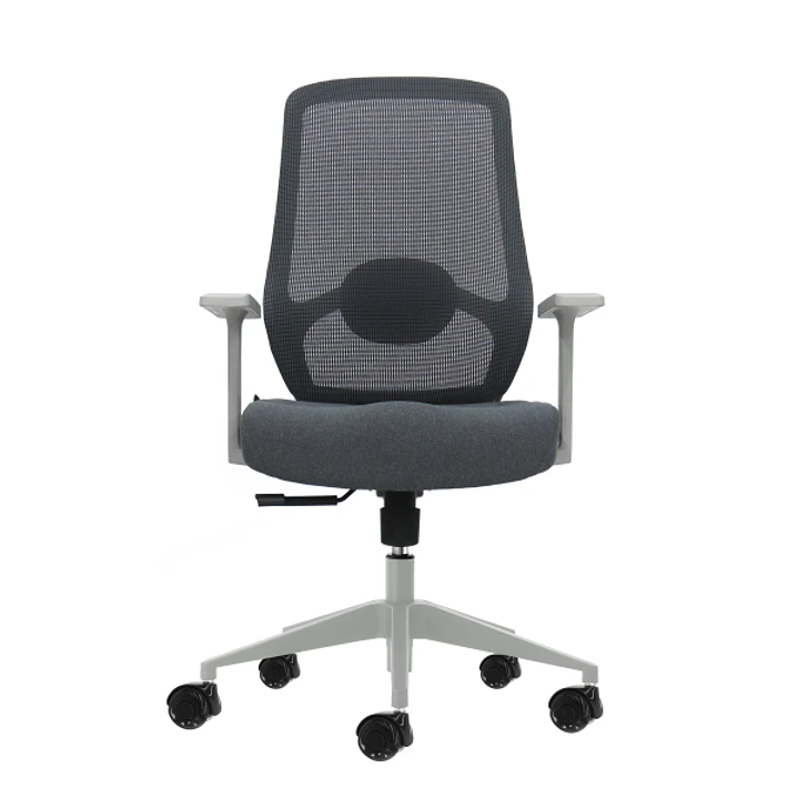Oqonos Cherg 003 Silla de Oficina Ergonomica con Soporte Lumbar Ajustable en Altura y Profundidad, Respaldo de Malla Transpirable, Reposabrazos Fijos, 1
