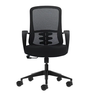 Oqonos Cherg 006 Silla de Oficina Ergonomica con Respaldo de Malla Transpirable, Piston de Gas Clase 4, Soporte Lumbar, Reposabrazos Fijos, Asiento Er
