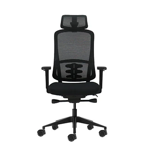 Oqonos Cherg 018 Silla de Oficina Ergonomica con Reposacabezas Cervical Ajustable, Mecanismo Autobalanceado, Reposabrazos 4D, Asiento Deslizable y Rue